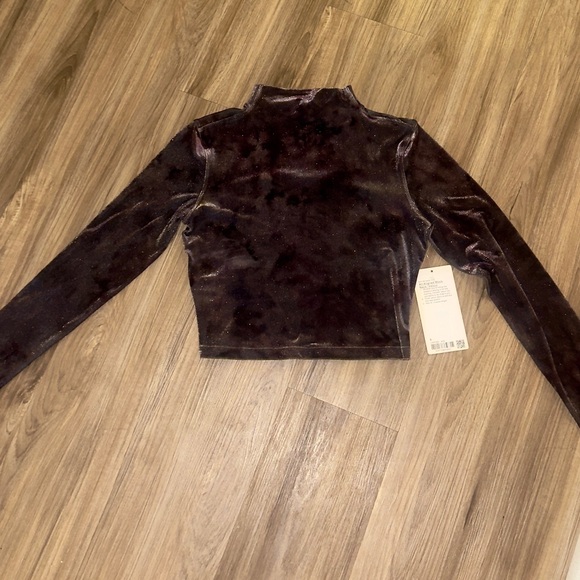 NWT Lululemon All Aligned Mock Neck Long Sleeve Velour Interstellar Grey 482 - Picture 6 of 6